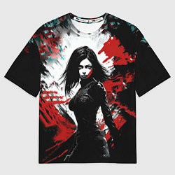 Мужская футболка оверсайз Девушка воин