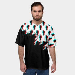 Футболка оверсайз мужская Billie Eilish pattern glitch, цвет: 3D-принт — фото 2