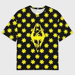 Мужская футболка оверсайз Skyrim winter game