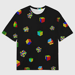 Мужская футболка оверсайз Много кубик рубика