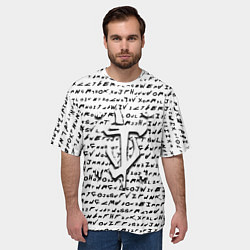 Футболка оверсайз мужская Doom надписи, цвет: 3D-принт — фото 2