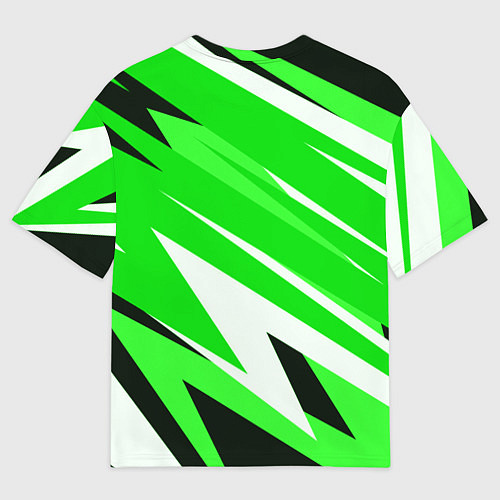 Мужская футболка оверсайз Geometry stripes green / 3D-принт – фото 2