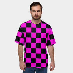 Футболка оверсайз мужская Эмо шахматная клетка - неформальная мода, цвет: 3D-принт — фото 2