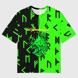 Мужская футболка оверсайз Cyberpunk 2077 символы