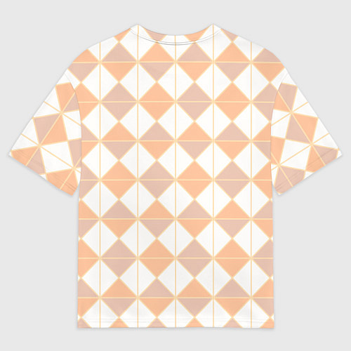 Мужская футболка оверсайз Персиковые ромбы / 3D-принт – фото 2