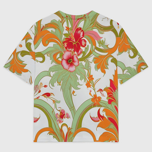 Мужская футболка оверсайз Яркий цветочный узор / 3D-принт – фото 2