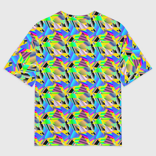 Мужская футболка оверсайз Треугольники голографический эффект - паттерн / 3D-принт – фото 2