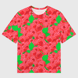 Футболка оверсайз мужская Ягода малина паттерн, цвет: 3D-принт