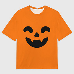 Футболка оверсайз мужская Весёлая тыква верх, цвет: 3D-принт