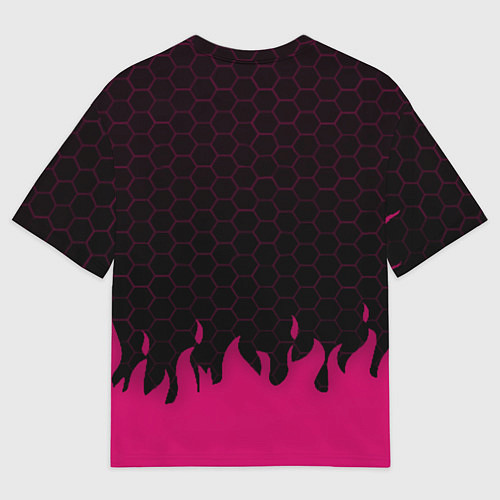 Мужская футболка оверсайз Roblox fire pink / 3D-принт – фото 2