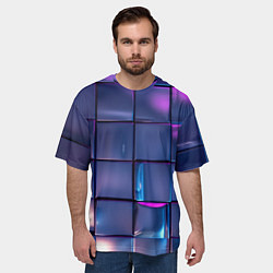 Футболка оверсайз мужская Неоновые кубики, цвет: 3D-принт — фото 2
