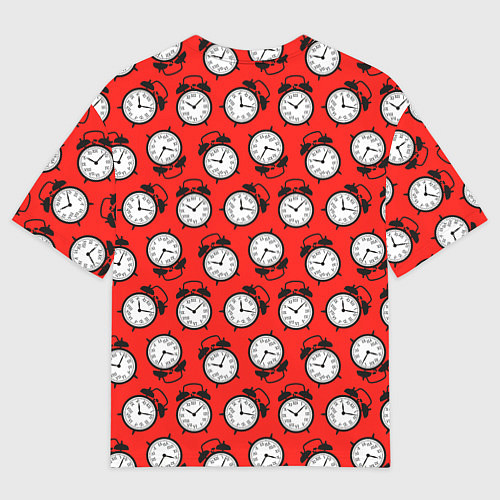 Мужская футболка оверсайз Будильник паттерн / 3D-принт – фото 2