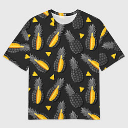 Мужская футболка оверсайз Ананасный паттерн