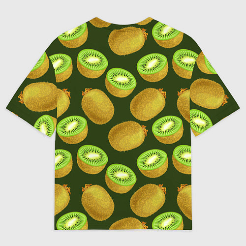 Мужская футболка оверсайз Киви цветной паттерн / 3D-принт – фото 2
