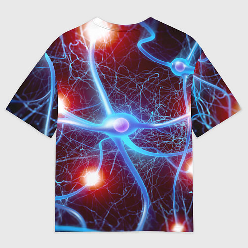 Мужская футболка оверсайз Нейронная сеть - аксоны / 3D-принт – фото 2
