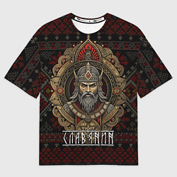 Футболка оверсайз мужская Славянин воин, цвет: 3D-принт