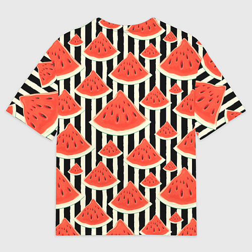Мужская футболка оверсайз Арбузные дольки / 3D-принт – фото 2