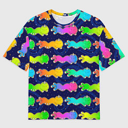 Мужская футболка оверсайз Коты единороги