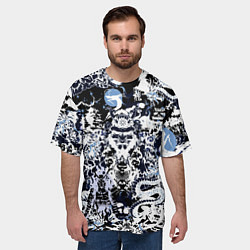 Футболка оверсайз мужская Японский самурай и драконы, цвет: 3D-принт — фото 2