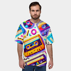 Футболка оверсайз мужская Магия микстейпов: Цветная ностальгия, цвет: 3D-принт — фото 2