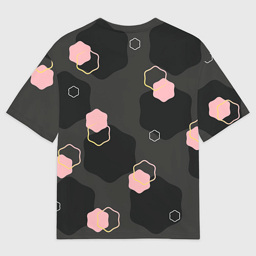 Мужская футболка оверсайз Геометрия на темном фоне / 3D-принт – фото 2