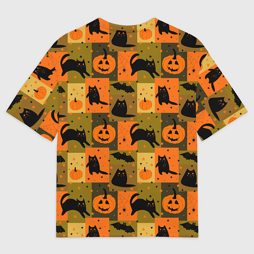 Мужская футболка оверсайз Хэллоуин мозаика / 3D-принт – фото 2