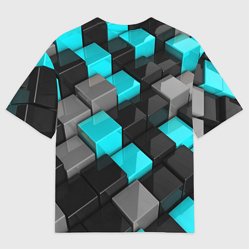 Мужская футболка оверсайз Абстрактные кубы / 3D-принт – фото 2