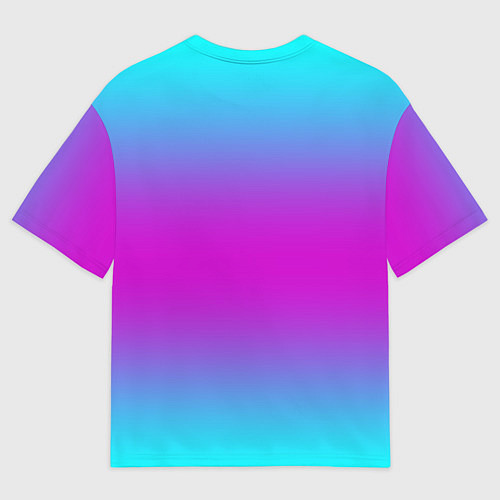 Мужская футболка оверсайз Градиент неоновые цвета / 3D-принт – фото 2