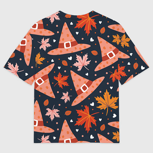 Мужская футболка оверсайз Шляпа в осенних листьях / 3D-принт – фото 2