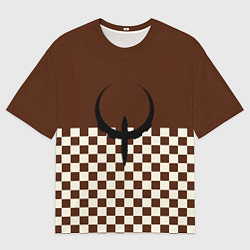 Мужская футболка оверсайз Квейк ретро паттерн