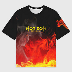 Мужская футболка оверсайз Horizon: Zero Dawn fire
