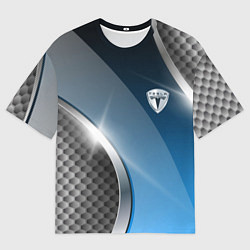 Футболка оверсайз мужская Tesla carbon steel, цвет: 3D-принт