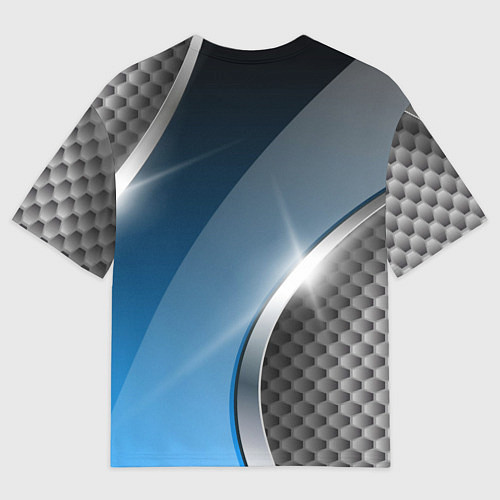 Мужская футболка оверсайз Tesla carbon steel / 3D-принт – фото 2