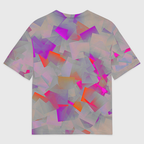 Мужская футболка оверсайз Розово-фиолетовые осколки / 3D-принт – фото 2