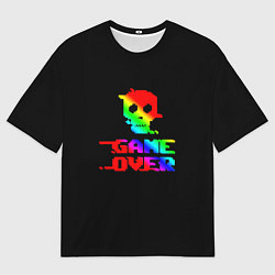 Мужская футболка оверсайз Game over gradient
