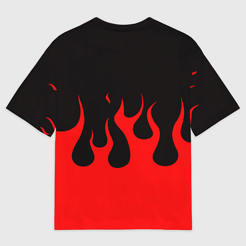 Мужская футболка оверсайз Linkin park logo fire / 3D-принт – фото 2