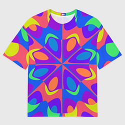 Футболка оверсайз мужская Оптический узор красочная мозаика, цвет: 3D-принт