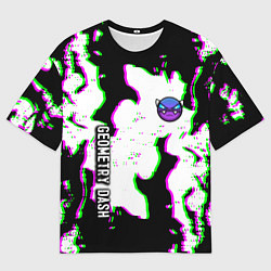 Футболка оверсайз мужская Geometry dash glitch flame, цвет: 3D-принт