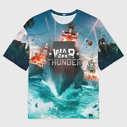 Мужская футболка оверсайз Wartunder корабль авианосец