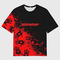 Мужская футболка оверсайз Deathloop руки краска