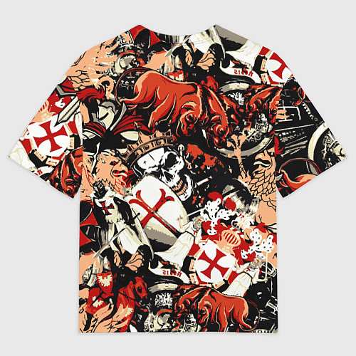 Мужская футболка оверсайз Рыцари тамплиеры цербер и грифон / 3D-принт – фото 2