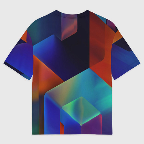 Мужская футболка оверсайз Геометрия мозаика / 3D-принт – фото 2