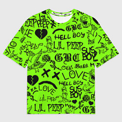 Мужская футболка оверсайз Lil Peep кислотный паттерн