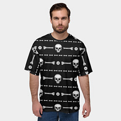 Футболка оверсайз мужская Черепа с костями, цвет: 3D-принт — фото 2