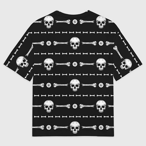 Мужская футболка оверсайз Черепа с костями / 3D-принт – фото 2