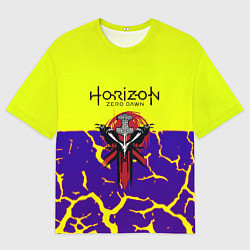 Мужская футболка оверсайз Horizon zero dawn разломы