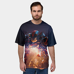 Футболка оверсайз мужская Шэдоу на мотоцикле, цвет: 3D-принт — фото 2