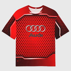 Мужская футболка оверсайз AUDI текстура металик