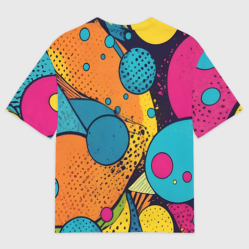 Мужская футболка оверсайз Поп-арт абстракция круги / 3D-принт – фото 2