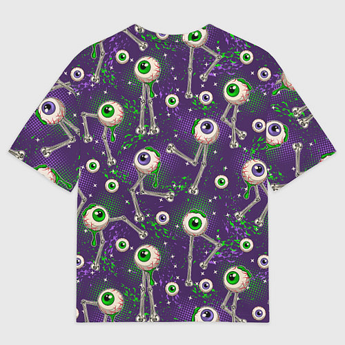 Мужская футболка оверсайз Глаза на костях паттерн / 3D-принт – фото 2
